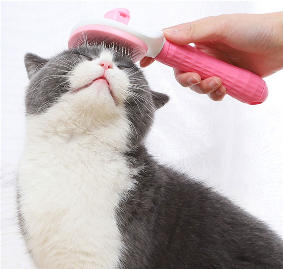 Dog Comb Pet Hair Removal Cleaner Dogs Cats Grooming Needle Comb Self Cleaning Brush Cat Hair Combs Pets Beauty Products
