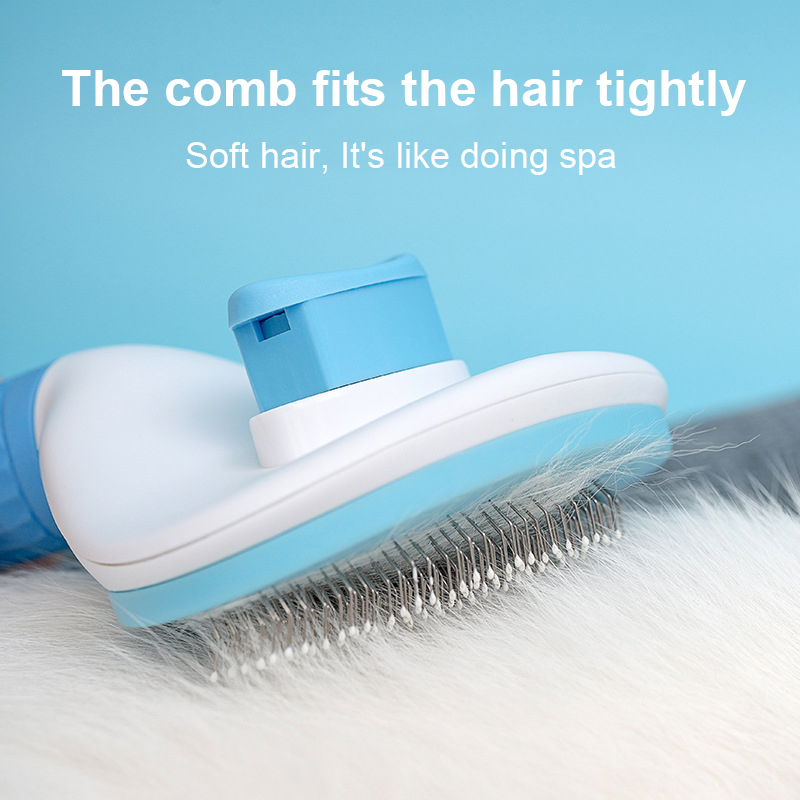 Dog Comb Pet Hair Removal Cleaner Dogs Cats Grooming Needle Comb Self Cleaning Brush Cat Hair Combs Pets Beauty Products