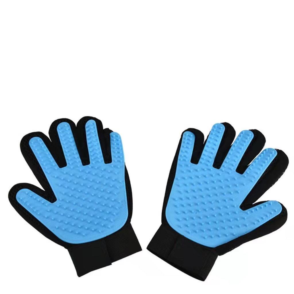 1pair dog Grooming Glove pet products mascotas cat Deshedding Hair Remove Cleaning Puppy Massage