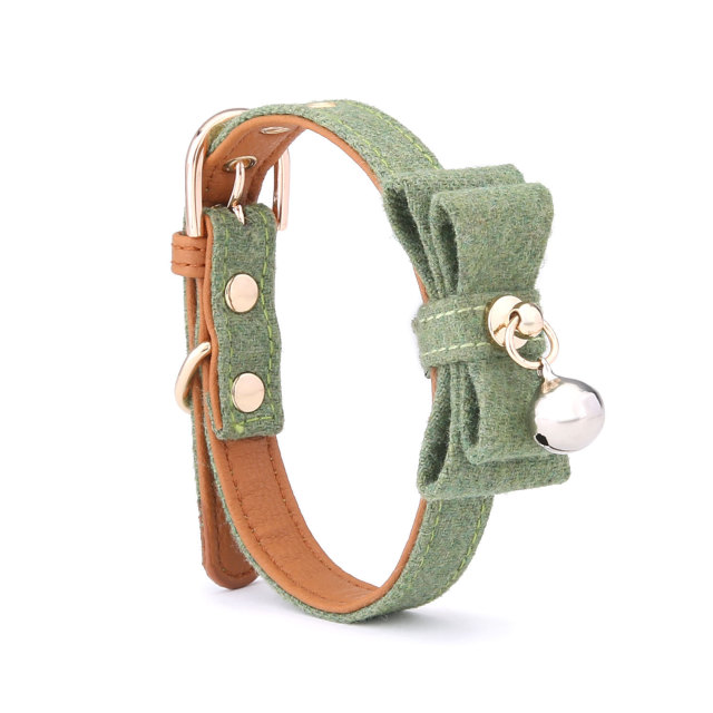 Felt Cloth Cat Bow Bell Bell Collar Adjustable Pet Collar Cat Neck Decoration Puppy Accessories