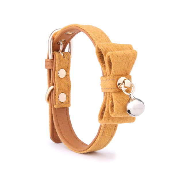 Felt Cloth Cat Bow Bell Bell Collar Adjustable Pet Collar Cat Neck Decoration Puppy Accessories