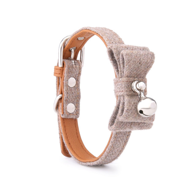 Felt Cloth Cat Bow Bell Bell Collar Adjustable Pet Collar Cat Neck Decoration Puppy Accessories