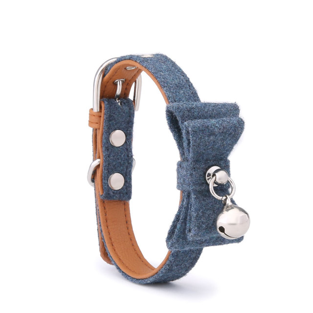 Felt Cloth Cat Bow Bell Bell Collar Adjustable Pet Collar Cat Neck Decoration Puppy Accessories