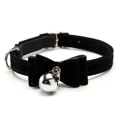 Safety Elastic  Bowtie with bell small dog cat collar safe soft velvet 6 colors pet Products dog collar pet