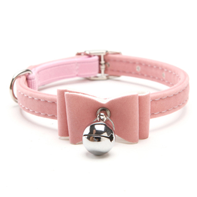Safety Elastic  Bowtie with bell small dog cat collar safe soft velvet 6 colors pet Products dog collar pet