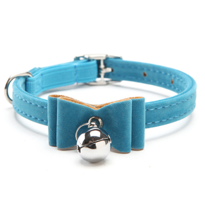Safety Elastic  Bowtie with bell small dog cat collar safe soft velvet 6 colors pet Products dog collar pet