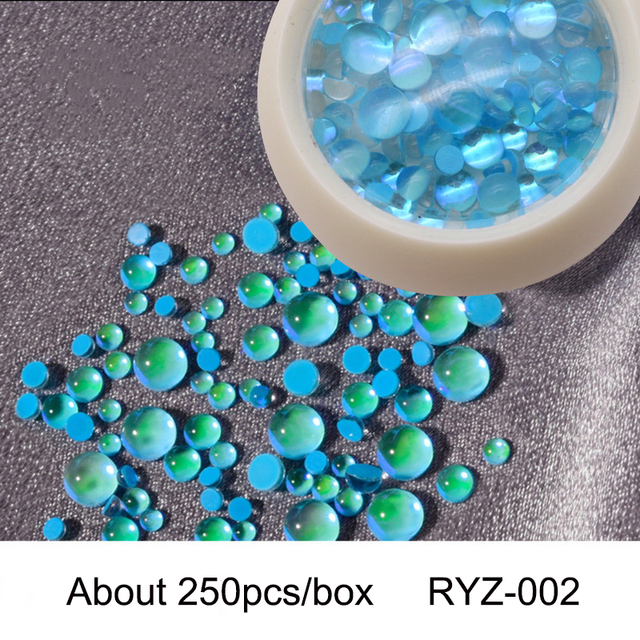 The New 3D Nail Art Decorations Rhinestones Mermaid beads Strass  Shiny light-sensitive crystal glass beads Manicure Decoration view 2