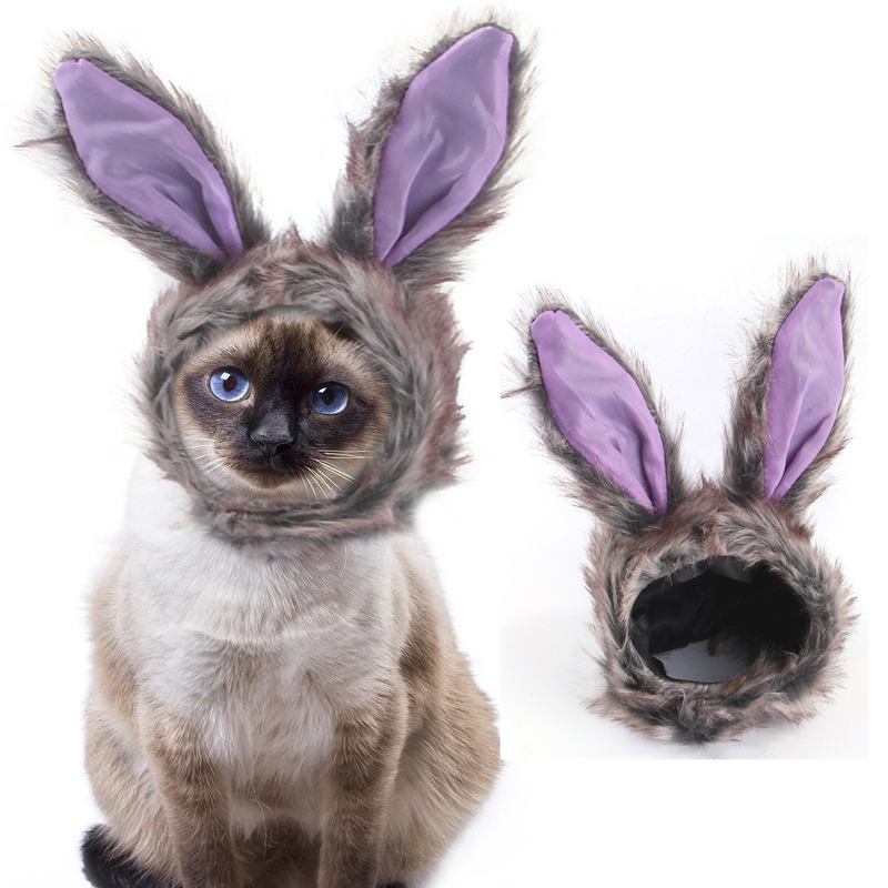 Cute Rabbit Cat Clothes Hat for Cats Accessories Plush Costume Christmas Cosplay Accessories Photo Props Headwear Pet Products