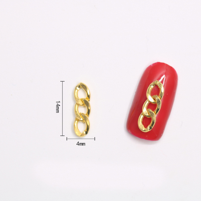 20PCs TOP 3D Metal Chain Black Gold Silver Japan Korea Nail Art Decorations Punk Style DIY Nail Tools Charm Nail Accessory view 2