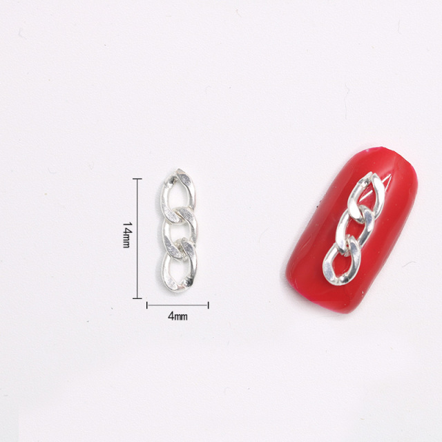 20PCs TOP 3D Metal Chain Black Gold Silver Japan Korea Nail Art Decorations Punk Style DIY Nail Tools Charm Nail Accessory view 3