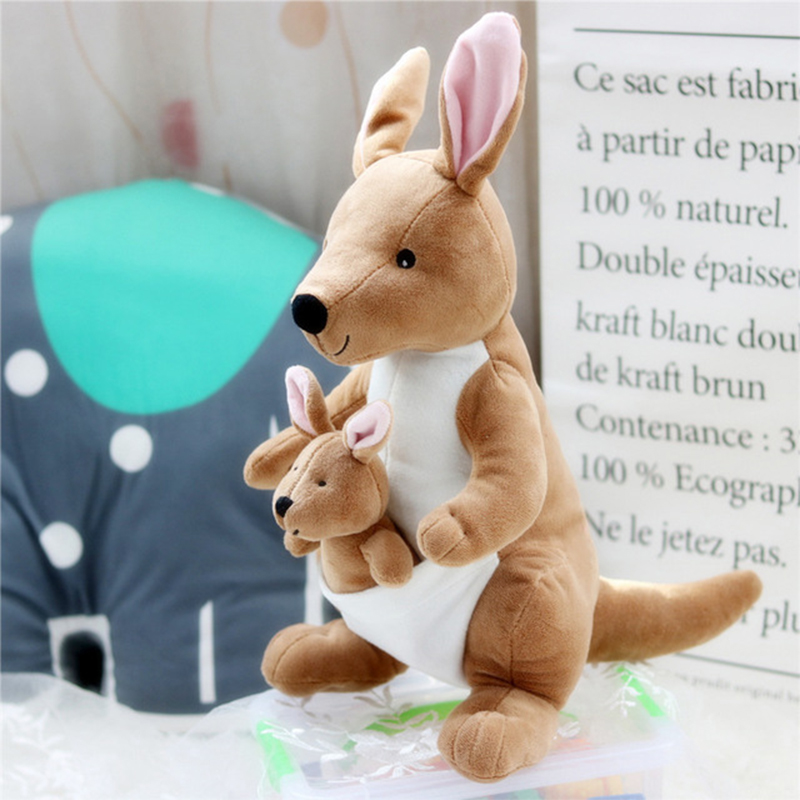 New 28cm/38cm Cute Creative Mother and Child Kangaroo Doll Plush Toy Soft Animal Stuffed Plush Doll For Baby Gift