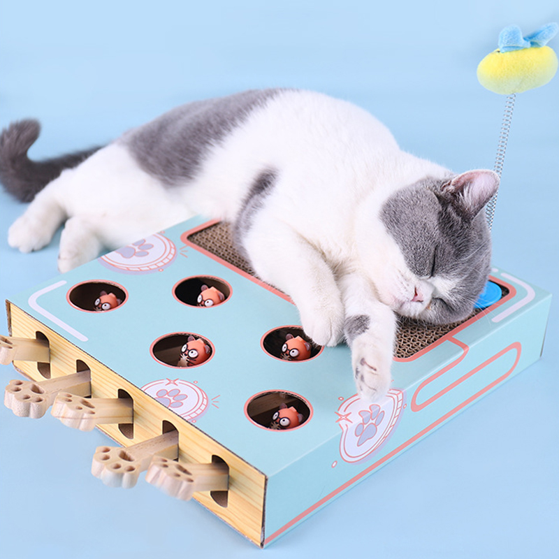 Pet Cat Toy Cat Hitting Hamster ToysKitten Interactive Toy For Cat Hunting Mouse Kitten Scratch Board Cat Tease Toy Products