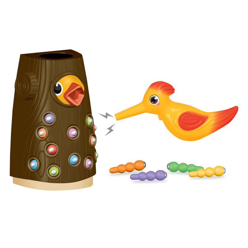 Montessori Toddler Toy Magnetic Woodpecker Catching Worms And Feeding Game Toys Set Fine Motor Skill Preschool Toys For Children
