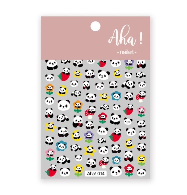 5pcs Nail glue stickers ins stars moon cartoon rabbit panda flower nail decoration decals  nail sticker  nail art decorations view 4
