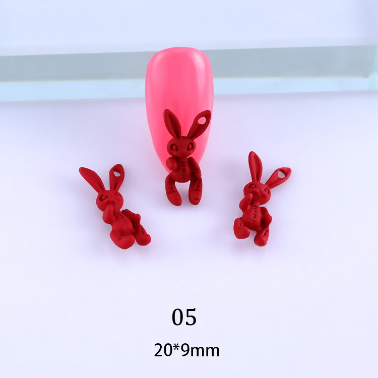 10pcs Nail Art Alloy Rabbits Decorations Sweetie Metal Hole Rabbit Acrylic For UV Gel Nails Manicure Accessories view 5