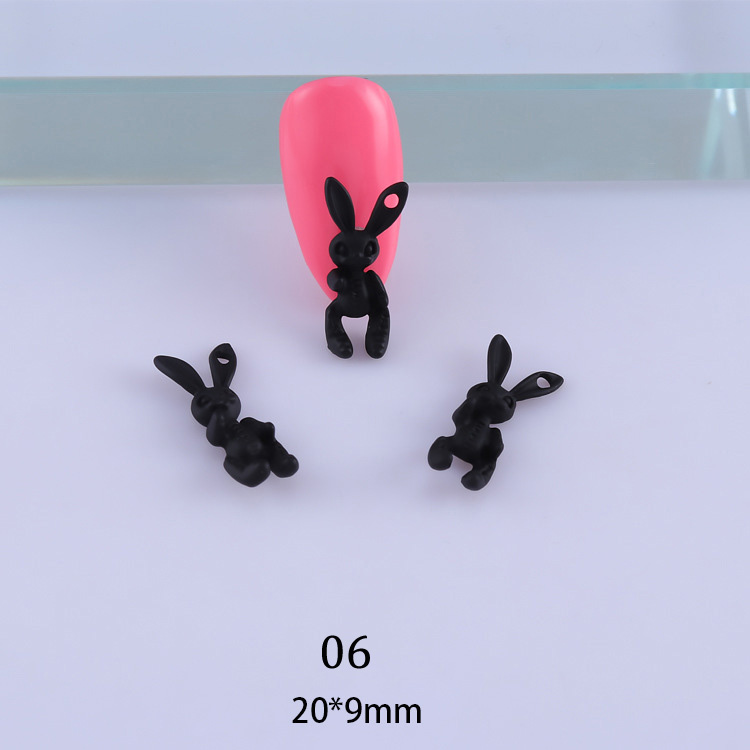 10pcs Nail Art Alloy Rabbits Decorations Sweetie Metal Hole Rabbit Acrylic For UV Gel Nails Manicure Accessories view 6