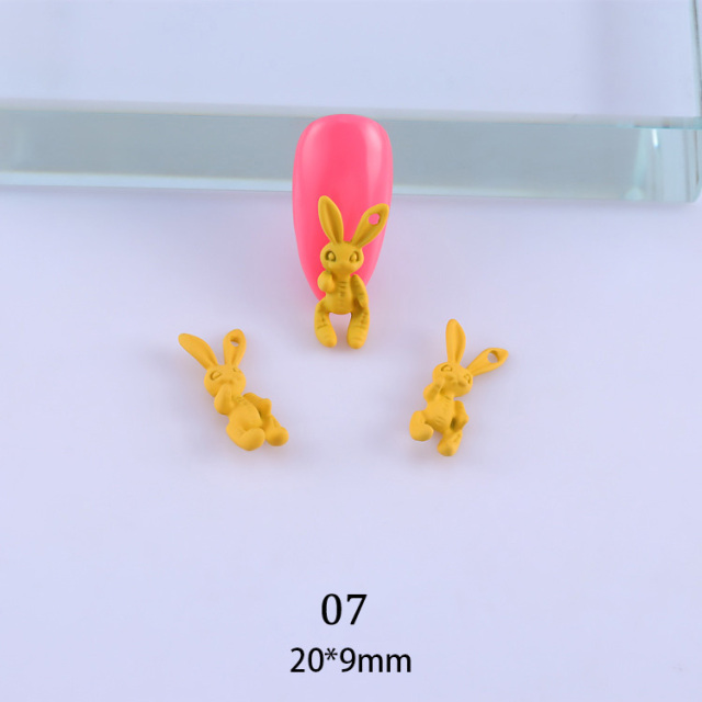 10pcs Nail Art Alloy Rabbits Decorations Sweetie Metal Hole Rabbit Acrylic For UV Gel Nails Manicure Accessories view 7