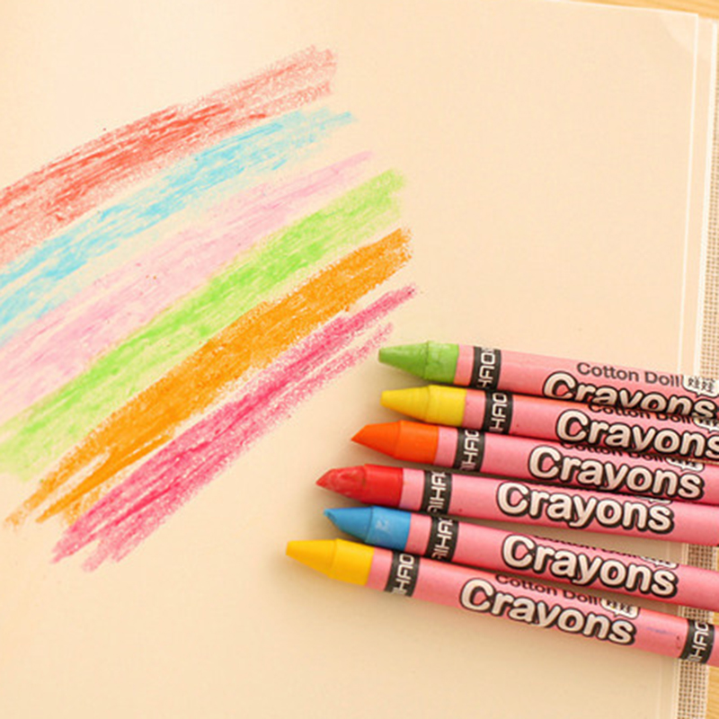 New Rabbit Pig 12 Colors Non-Toxic Crayon Oil Painting Stick Kids Student Pastel Pencils for Drawing Colored Pencils