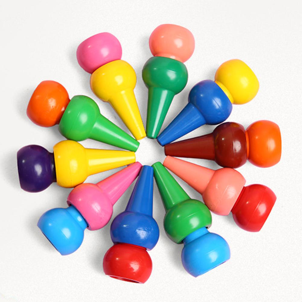 12pcs/Set Non-toxic Children Safety Color Crayons Baby 3D Finger Art Supplies Set Kindergarten Educational Kids Stationery