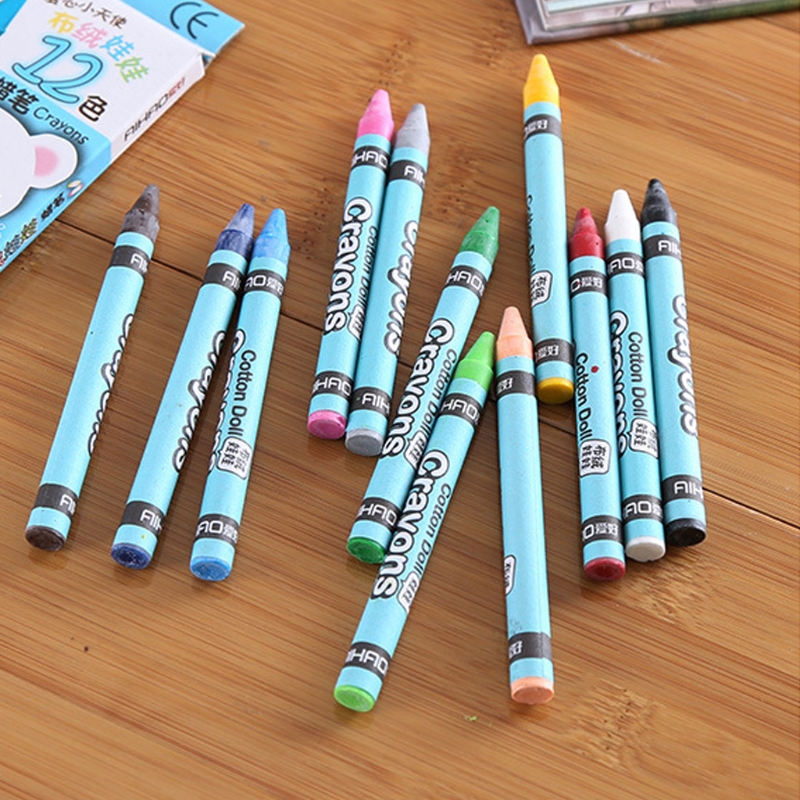 New Set Wax Crayon Stick Kid Painting Drawing Sketching Art Tool 24Colors*2