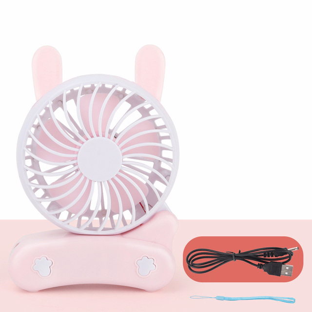Mini Manual Fan Cartoon Fans Children Hold Portable Usb Charge Fans Fold Small Desk Fans