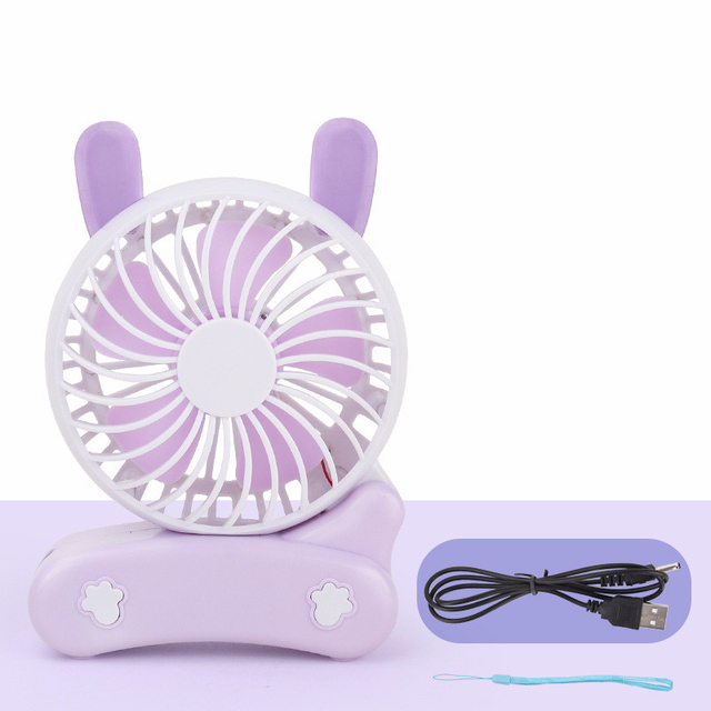 Mini Manual Fan Cartoon Fans Children Hold Portable Usb Charge Fans Fold Small Desk Fans