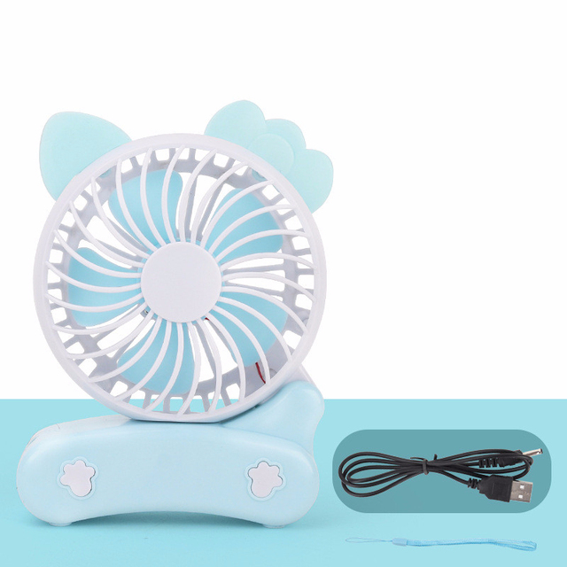 Mini Manual Fan Cartoon Fans Children Hold Portable Usb Charge Fans Fold Small Desk Fans