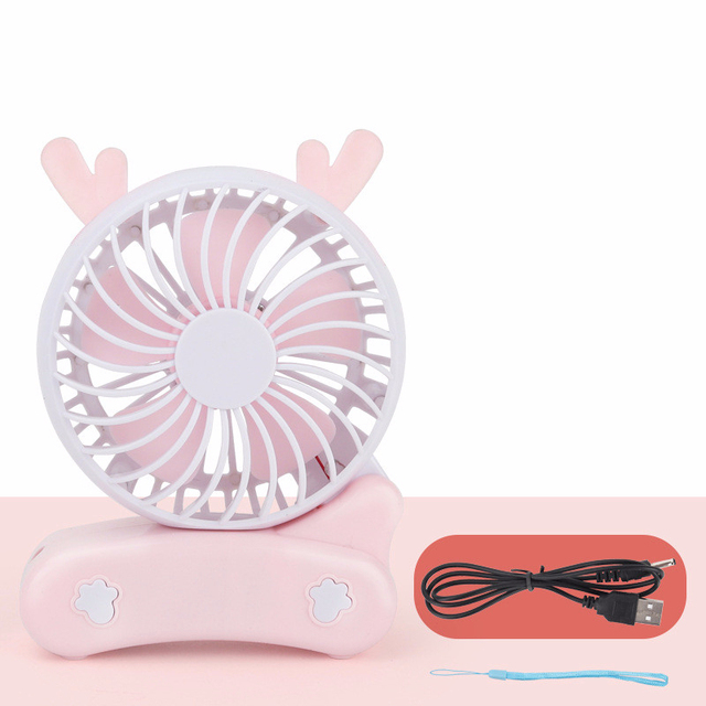 Mini Manual Fan Cartoon Fans Children Hold Portable Usb Charge Fans Fold Small Desk Fans