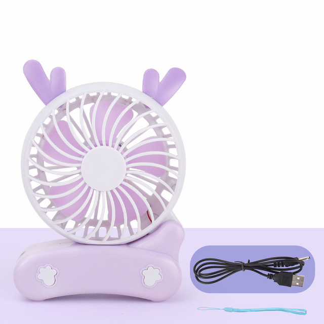 Mini Manual Fan Cartoon Fans Children Hold Portable Usb Charge Fans Fold Small Desk Fans