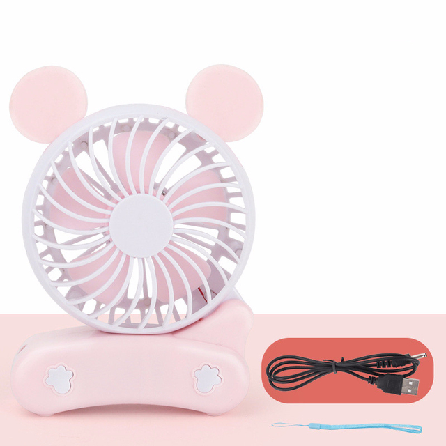 Mini Manual Fan Cartoon Fans Children Hold Portable Usb Charge Fans Fold Small Desk Fans