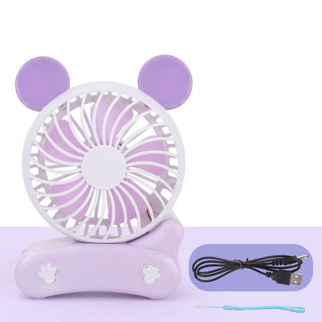 Mini Manual Fan Cartoon Fans Children Hold Portable Usb Charge Fans Fold Small Desk Fans
