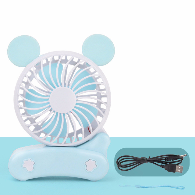 Mini Manual Fan Cartoon Fans Children Hold Portable Usb Charge Fans Fold Small Desk Fans