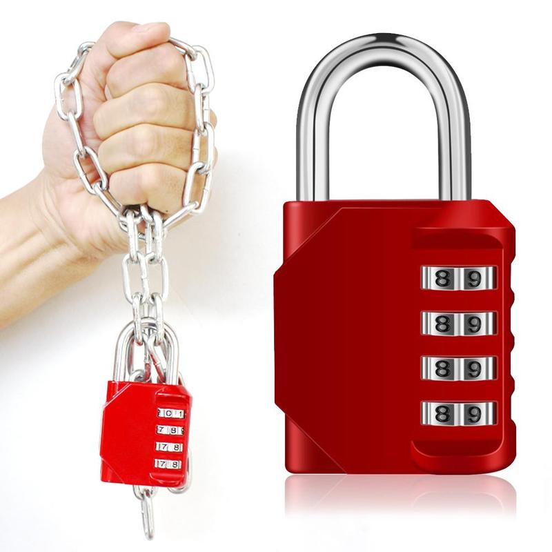 Combination Lock 4 Digit Anti Rust Padlock Set Weatherproof Padlock Gate Outdoor Storage Lock
