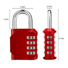 Combination Lock 4 Digit Anti Rust Padlock Set Weatherproof Padlock Gate Outdoor Storage Lock