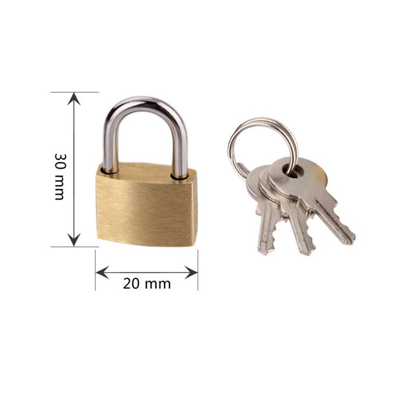 4pcs Copper Lock with Keys Luggage Case Padlock Storage Lockers Padlock