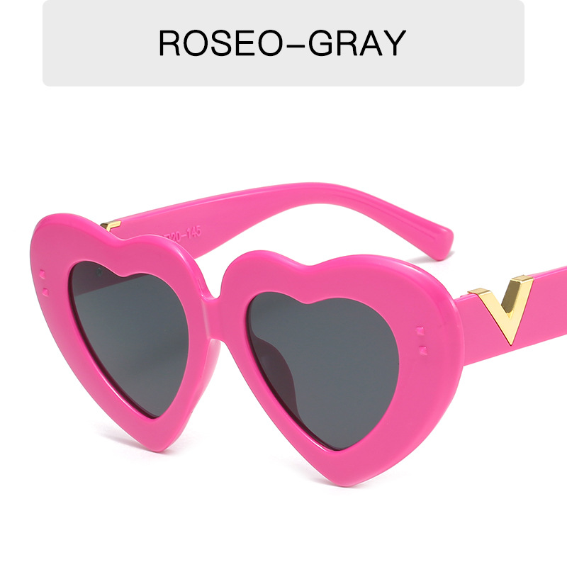 Fashion V love Sunglasses candy colored Sunglasses Vintage peach heart glasses trend