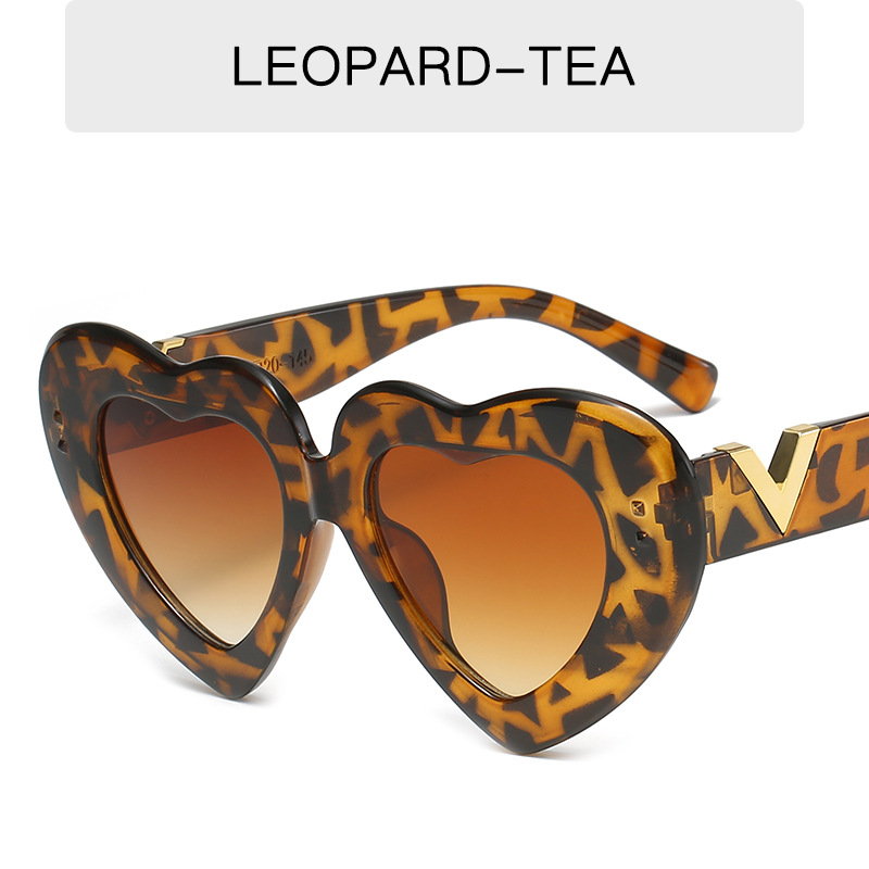 Fashion V love Sunglasses candy colored Sunglasses Vintage peach heart glasses trend