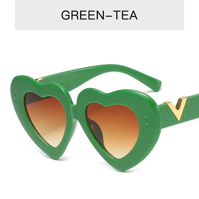 Fashion V love Sunglasses candy colored Sunglasses Vintage peach heart glasses trend