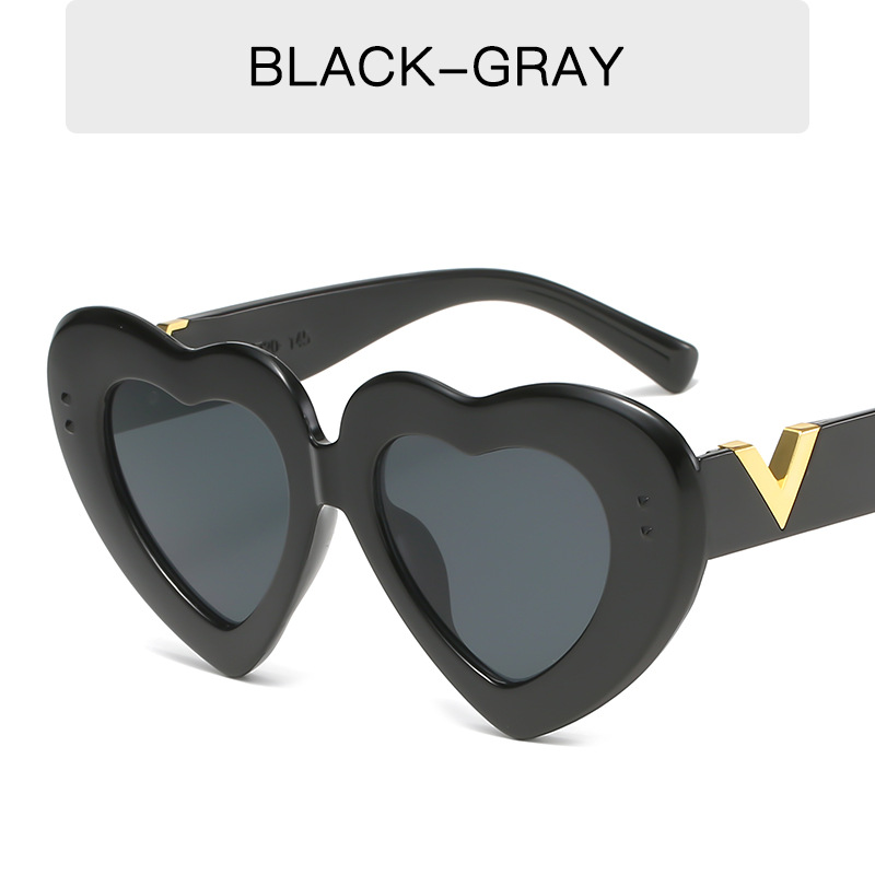 Fashion V love Sunglasses candy colored Sunglasses Vintage peach heart glasses trend