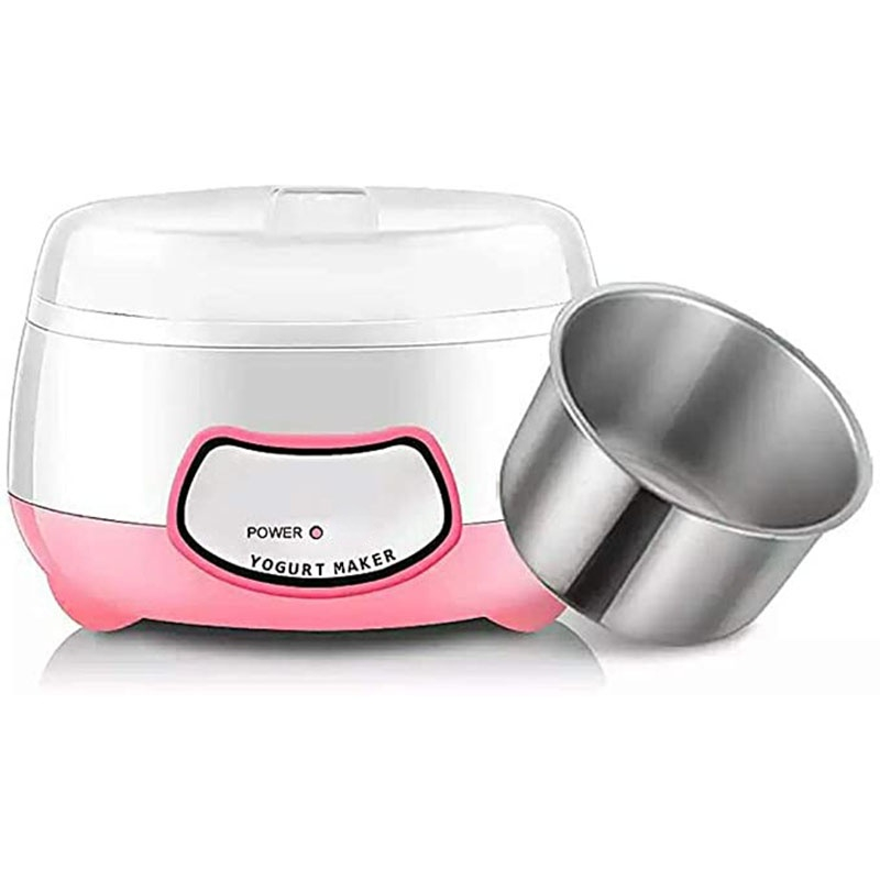 Yogurt Maker Mini Automatic Yogurt Machine Household DIY Yogurt Tools Kitchen Appliance Stainless Steel Tank Pink 220V