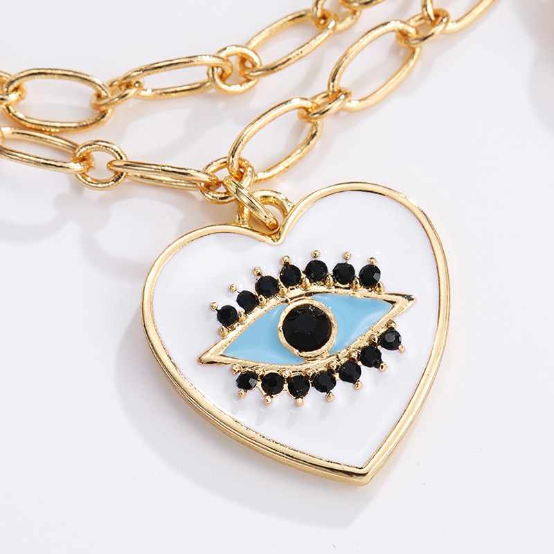 Gold-plated diamond-drop oil enamel process multi-row stacking bracelet European and American mysticism all-match bracelet
