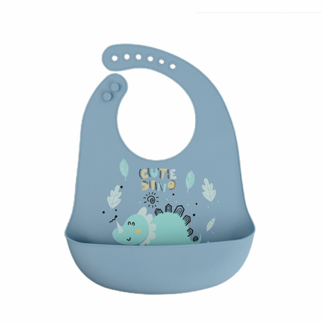 Waterproof Soft Baby Silicone Bibs Cute Cartoon Printed Kids Girl Boy Adjustable Children Bib Baby Lunch Feeding Stuff