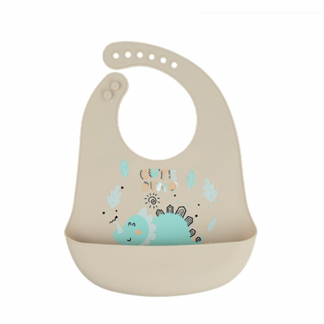 Waterproof Soft Baby Silicone Bibs Cute Cartoon Printed Kids Girl Boy Adjustable Children Bib Baby Lunch Feeding Stuff