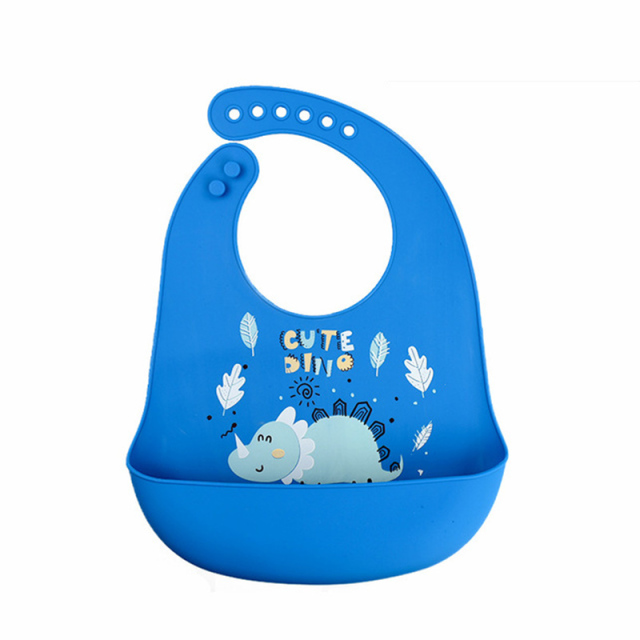 Waterproof Soft Baby Silicone Bibs Cute Cartoon Printed Kids Girl Boy Adjustable Children Bib Baby Lunch Feeding Stuff