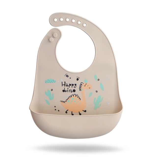 Waterproof Soft Baby Silicone Bibs Cute Cartoon Printed Kids Girl Boy Adjustable Children Bib Baby Lunch Feeding Stuff