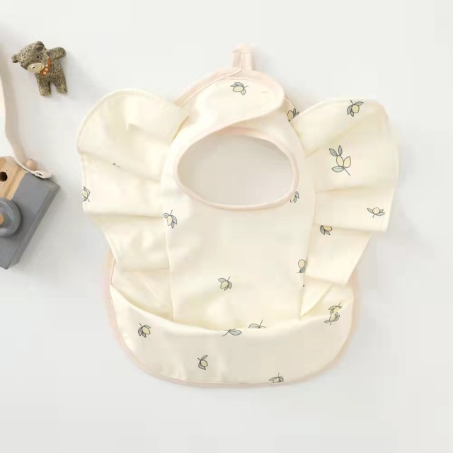 Baby Food Bag With Angel Wings PU Waterproof Bib Children's Food Supplement Anti-dirty And Saliva Pocket Baby Bibs
