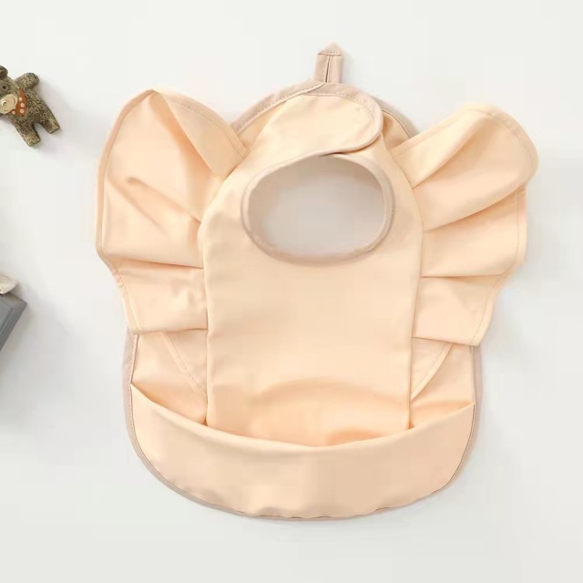 Baby Food Bag With Angel Wings PU Waterproof Bib Children's Food Supplement Anti-dirty And Saliva Pocket Baby Bibs