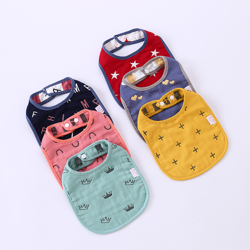 5 Pcs/lot Baby Bibs Cotton 6 Layers U Type Bib Soft Comfortable Breakfast Lunch Dinner Eating Burp Cloths Baby's Goods