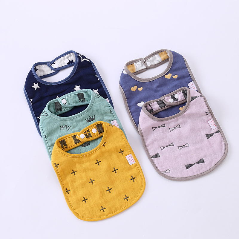 5 Pcs/lot Baby Bibs Cotton 6 Layers U Type Bib Soft Comfortable Breakfast Lunch Dinner Eating Burp Cloths Baby's Goods