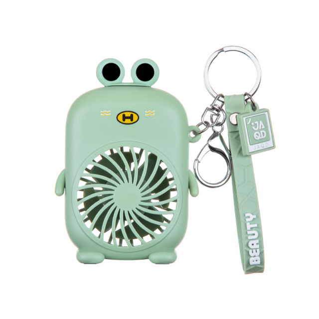 Summer Mini Portable Fan USB Rechargeable Carry Rope Key Chain Cute Cartoon Small Fan